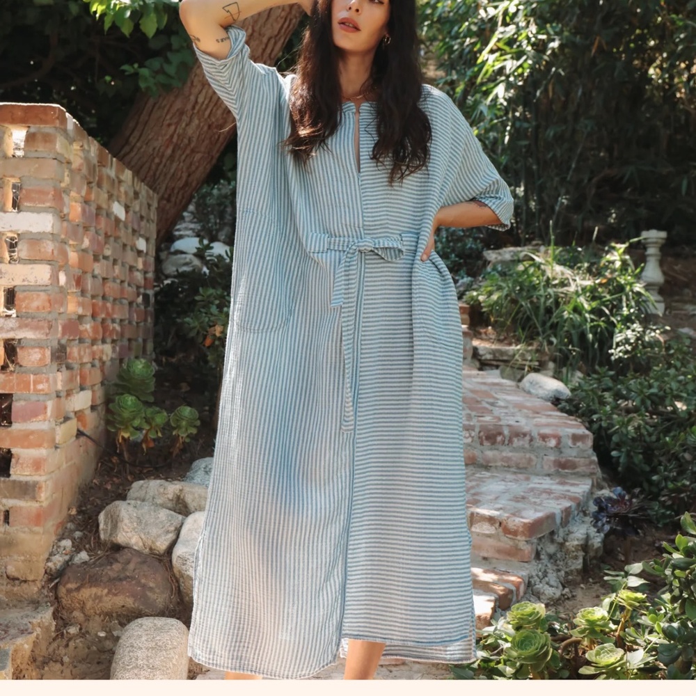 Odd bird Ruya Tunic ocean blue stripe